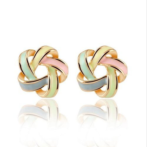 Enameled stud earrings