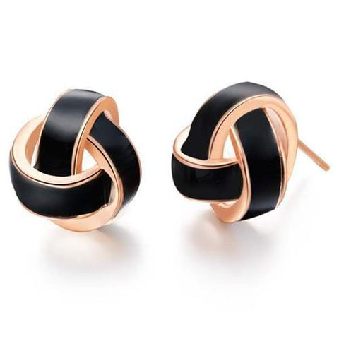 Knot-styled stud earrings