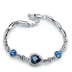 Silver plated bracelet with crystals and rhinestones