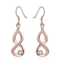 Spiral-shaped drop earrings in rose gold