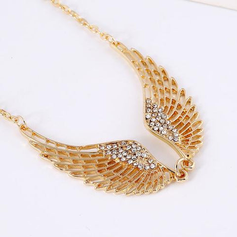 Crystal Covered Wings Necklace