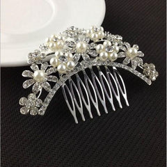 Silver ornamented hair comb