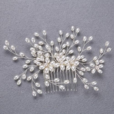 3-piece pearl comb and hair pins