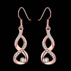 Spiral-shaped drop earrings in rose gold