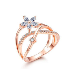 Delicate flower-shaped cocktail ring