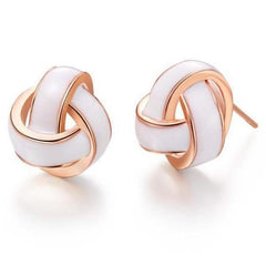 Knot-styled stud earrings