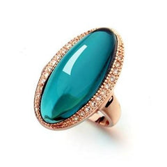 Fashionable rose gold Austrian crystal ring