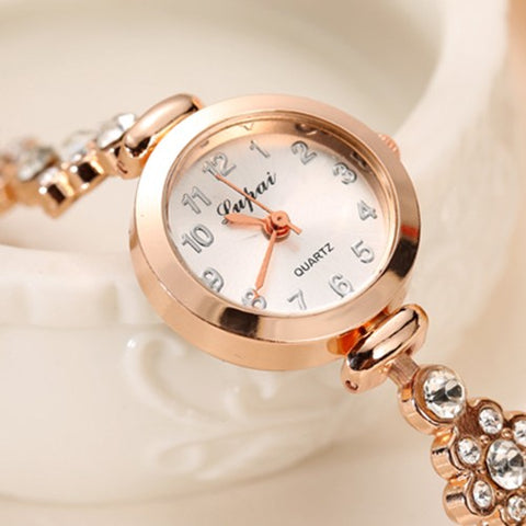 Gorgeous rose gold & silver women's braclet watch