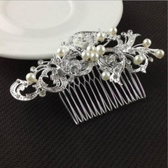 Silver ornamented hair comb