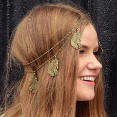 Golden chain headpiece