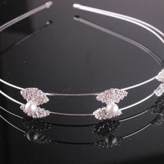 Crystal and pearl-covered headband