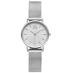 SK super-slim stainless steel wristwatch